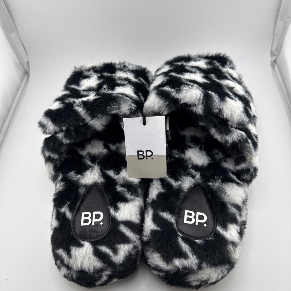 BP Slippers Fawn adjustable Nordstrom Black & White Womens Size Large (9-10) NWT - Picture 5 of 7
